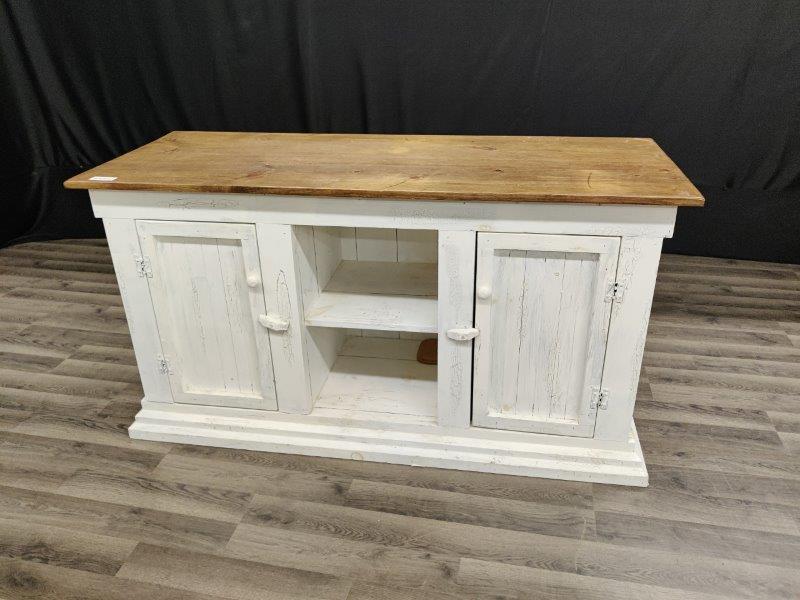 Farmhouse style Pine TV stand (1 of 5)