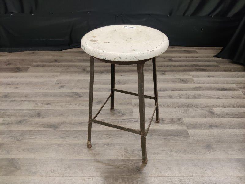 Industrial bar stool: 24 in tall.