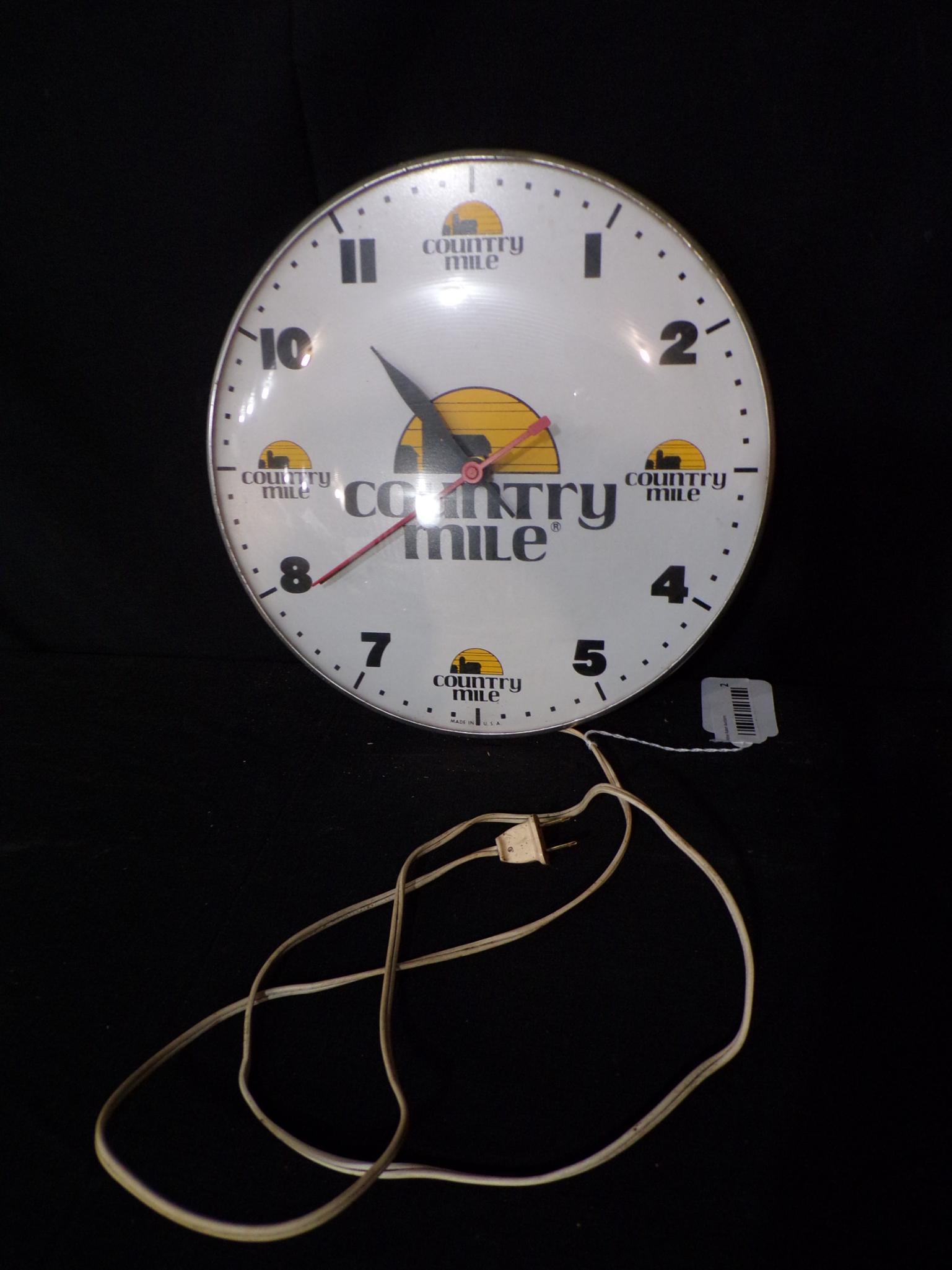 COUNTRY MILE ELECTRIC ADVERTISING CLOCK (1 of 5)