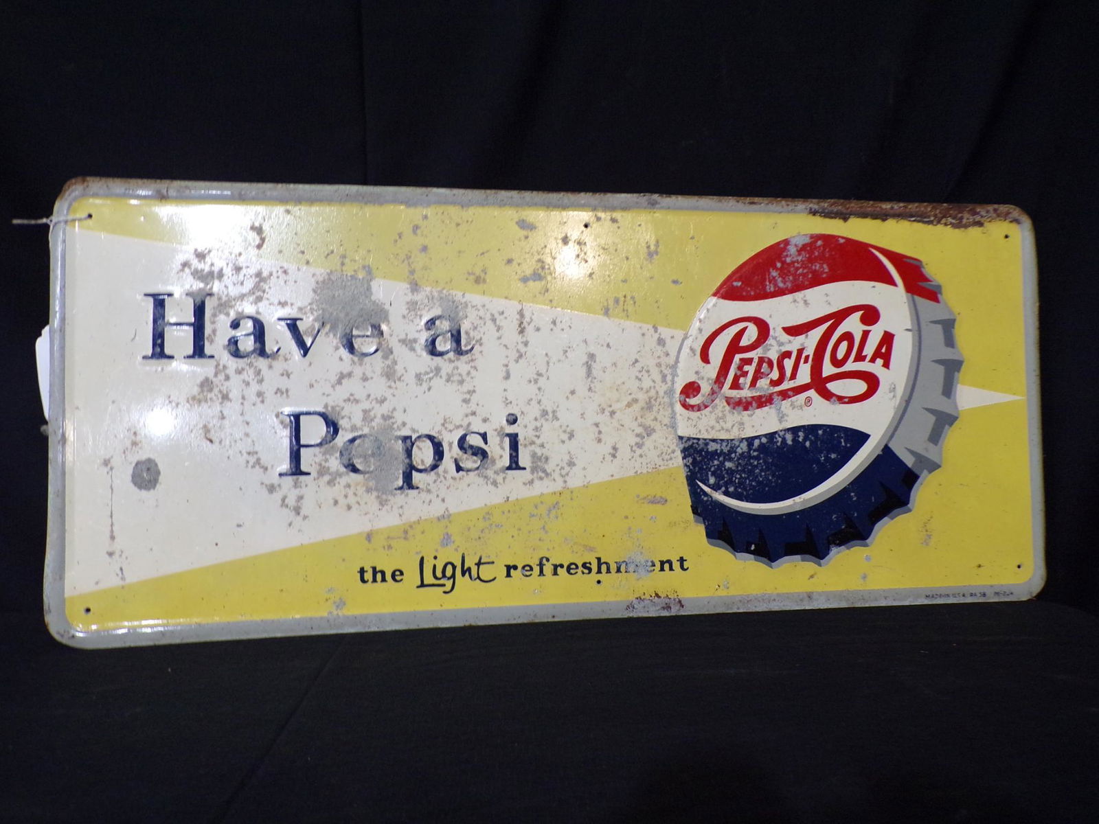 SST Pepsi-Cola embossed sign (1 of 9)