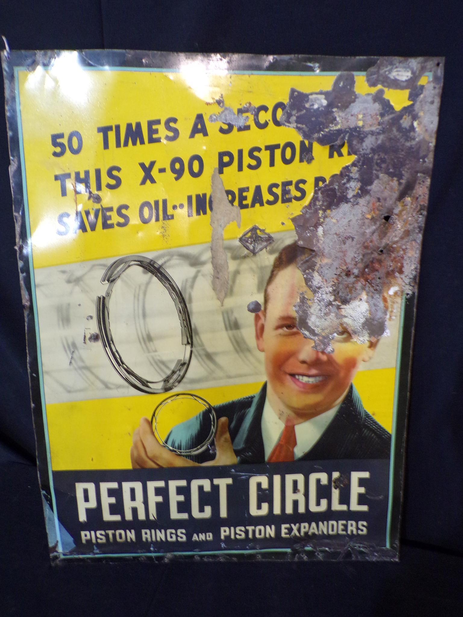 SS Tin Perfect Circle Pistons Sign (1 of 10)
