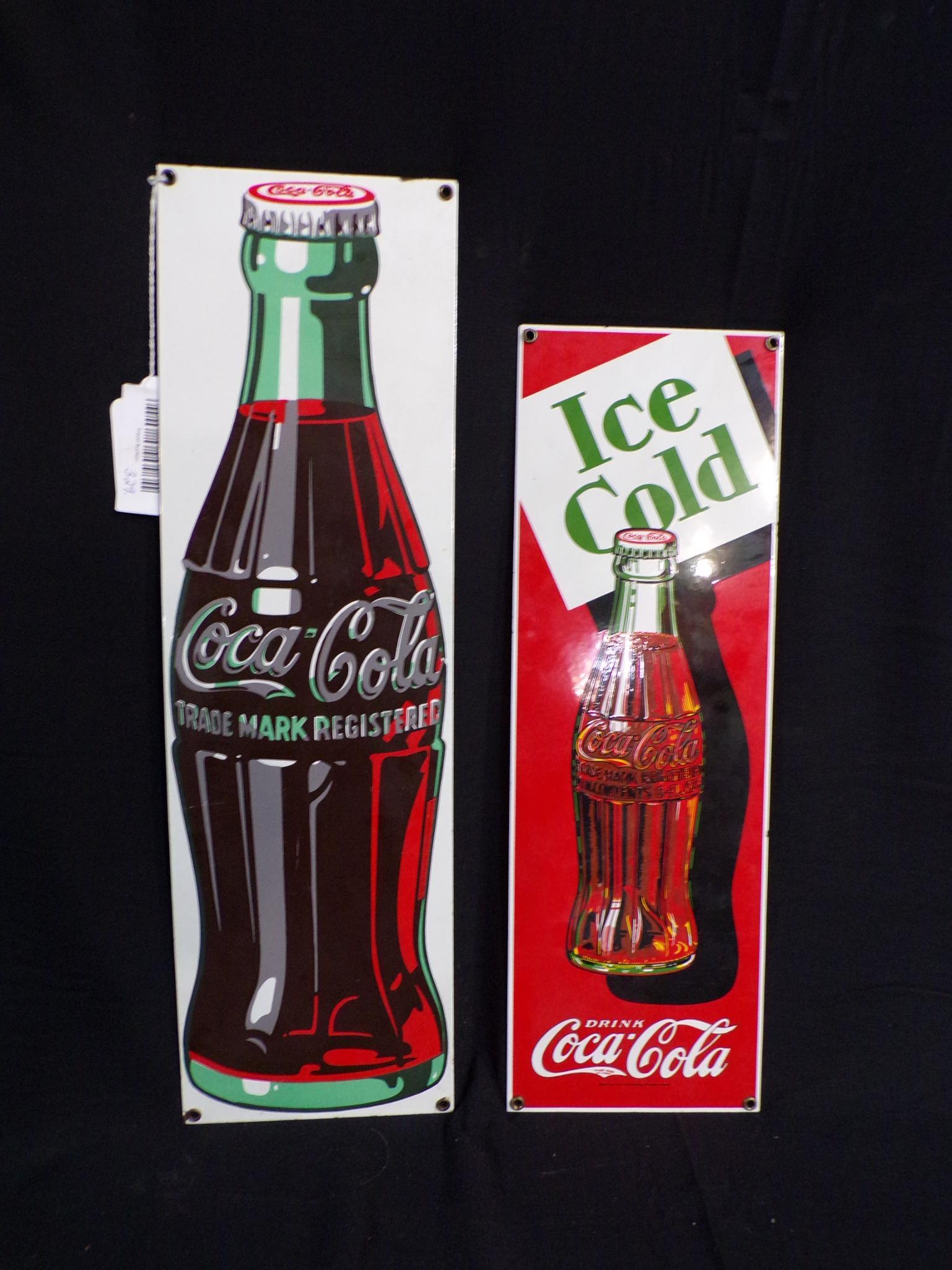 LOT OF 2 SS PORCELAIN COCA-COLA SIGNS (1 of 10)