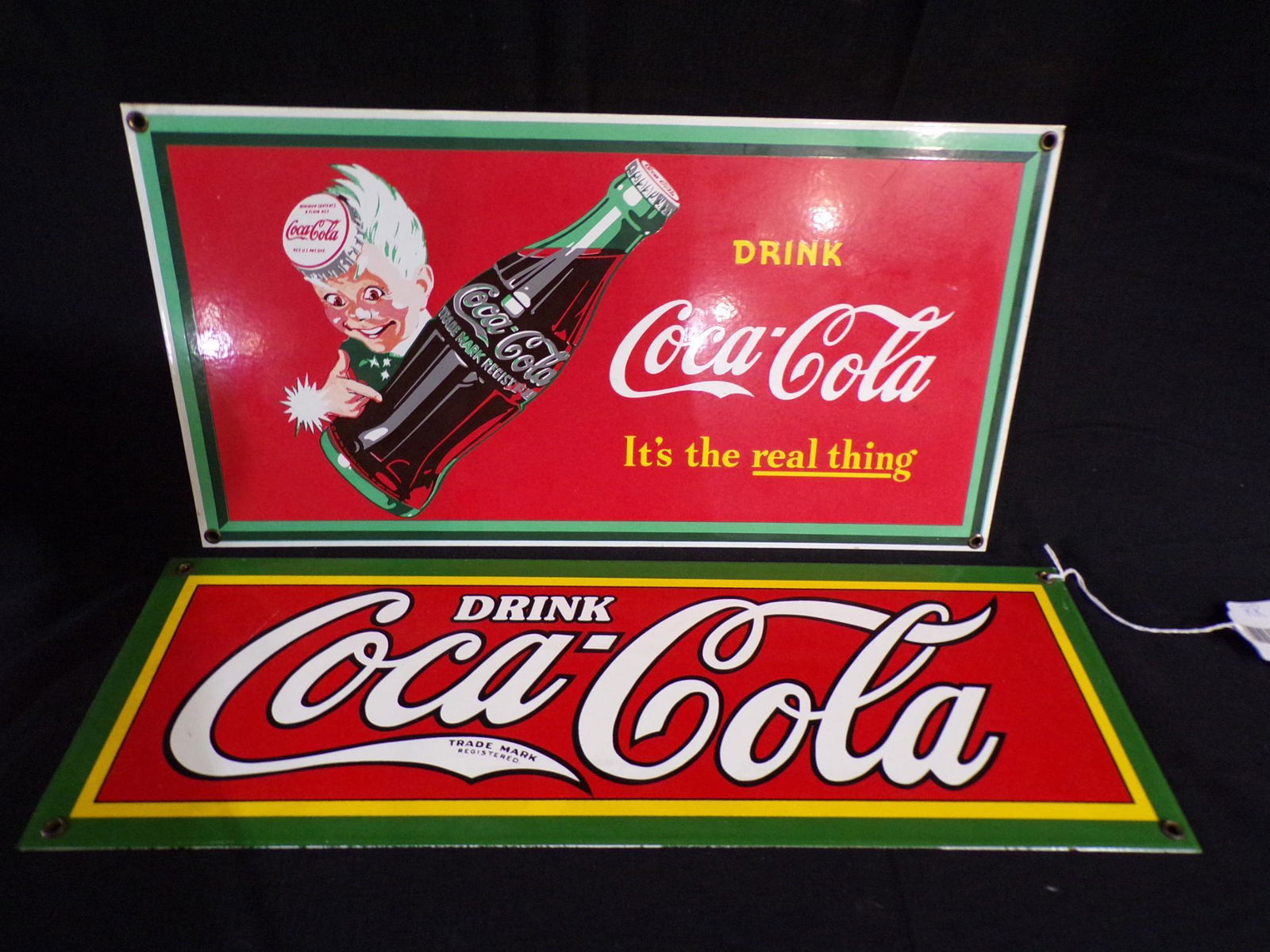 LOT OF 2 SS PORCELAIN COCA-COLA SIGNS (1 of 11)