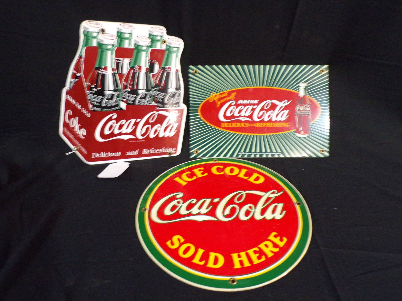 LOT OF 3 SS PORCELAIN COCA-COLA SIGNS (1 of 13)