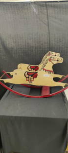 Wooden Rocking Horse: Marked S.A. Smith 38" x 22" x 12"