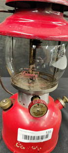 Red Coleman Lantern w/ USA Globe: Marked 8/64