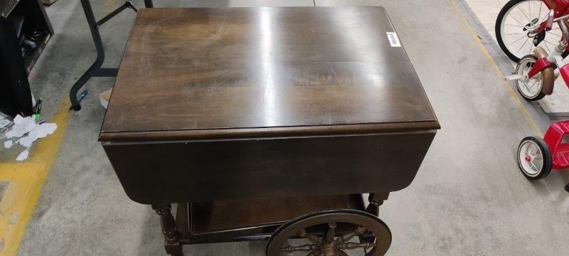 Wooden Tea Cart: 20" x 28" x 29"