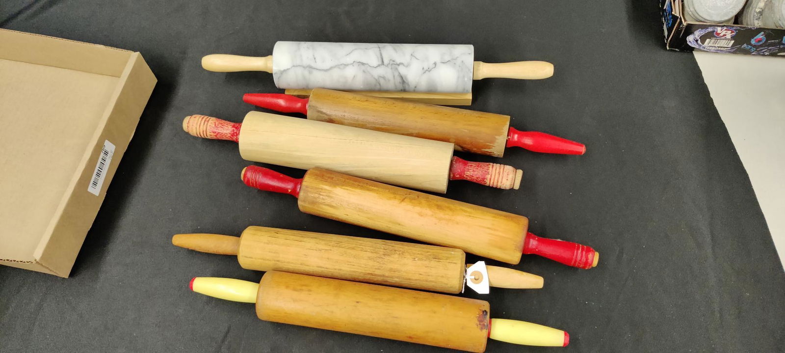 Lot of 6 Rolling Pins Inc. 1 Marble: .