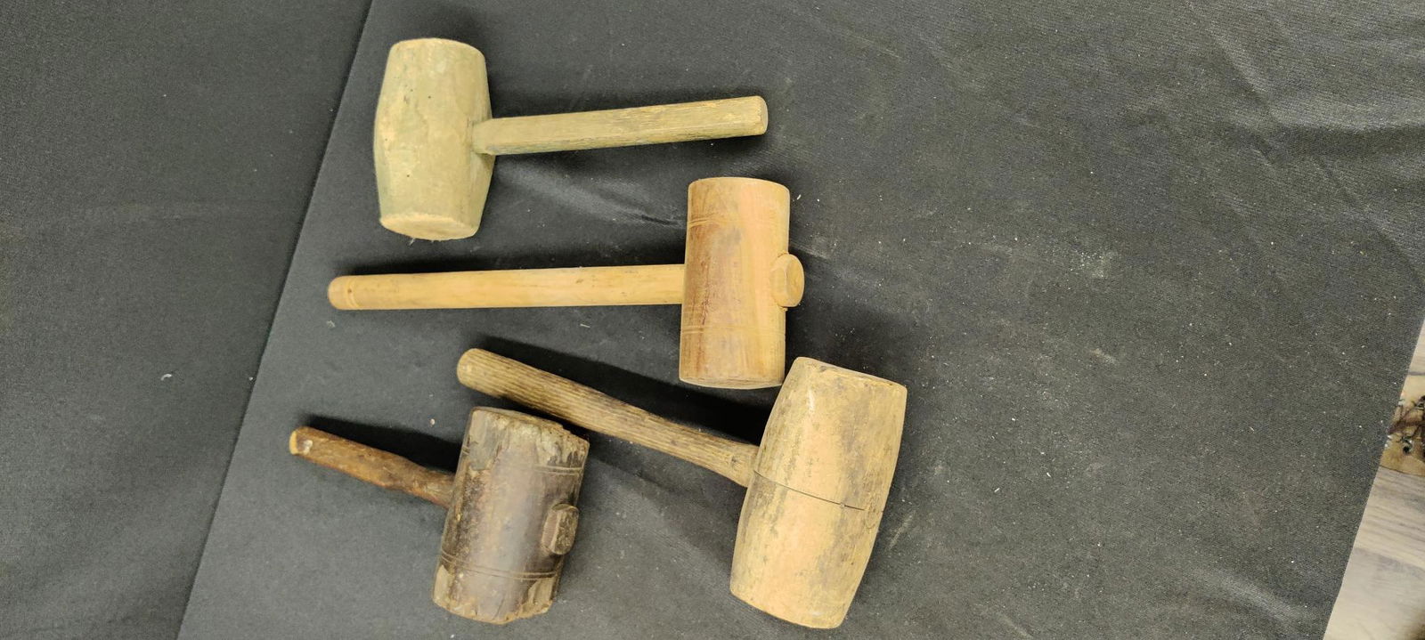 Lot of 4 Early Wooden Mallets (1 of 2)