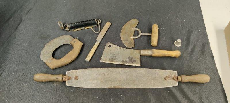 Lot of Meat Cleavers & Hide Scraper (1 of 4)
