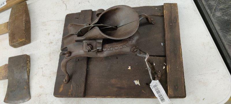 Primitive Cherry Pitter Mounted On Wooden Board (1 of 4)