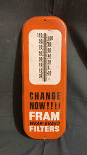 Fran Filters Thermometer: Working thermometer, a few dents and minor scratches. 16 x 6