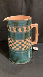 Majolica Pitcher: Beautiful Majolica pottery pitcher. Bought from Prussia, PA. No chips or cracks.