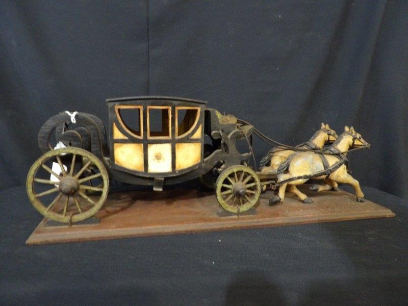 Folk Art wooden Stagecoach with horses (1 of 9)