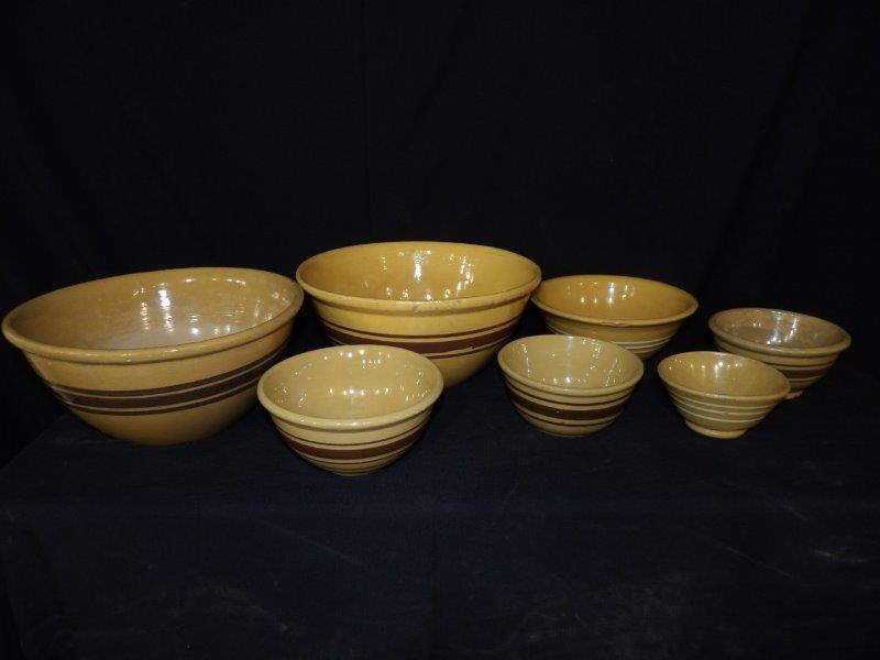 7 YELLOW WARE NESTING BOWLS (1 of 3)