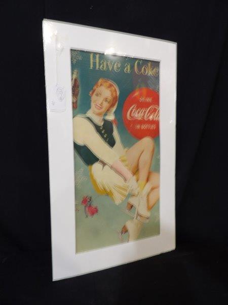 1955 2 sided Coca-Cola cardboard sign (1 of 11)