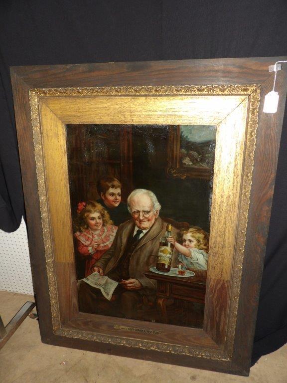 Great I.W. Harper Whiskey reverse painted on glass (1 of 10)