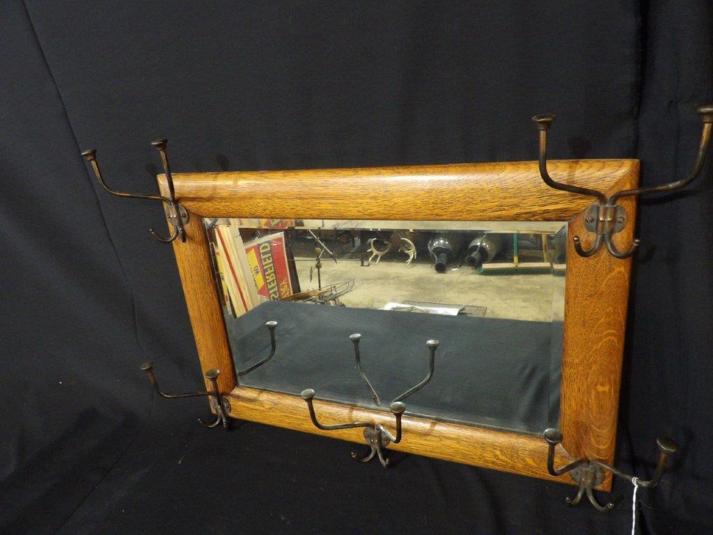 Outstanding Oak hanging mirror/ coat rack (1 of 2)