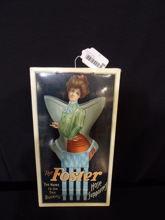 The Foster Hose Supporters cardboard sign: Great early cardboard sign with great graphics!! Is preserved on poster board. 9 in X 17 in.