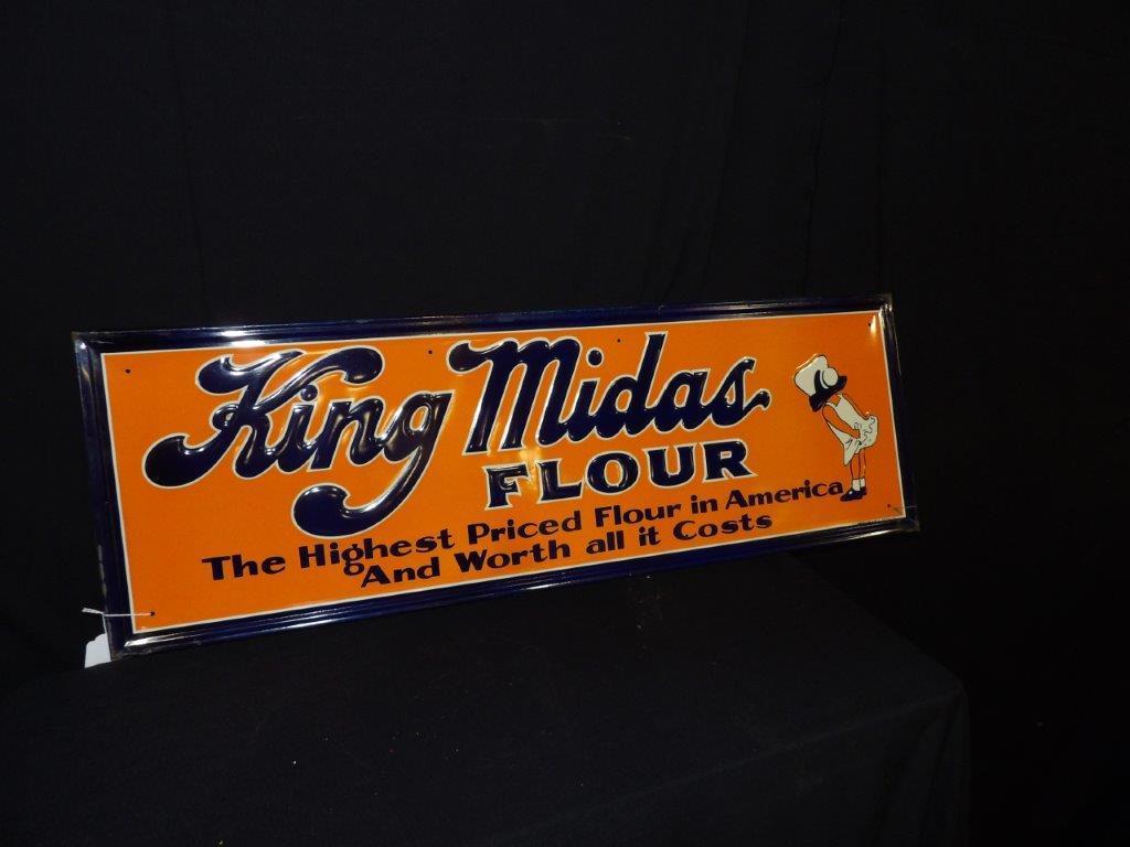 Outstanding King Midas Flour embossed sign (1 of 6)