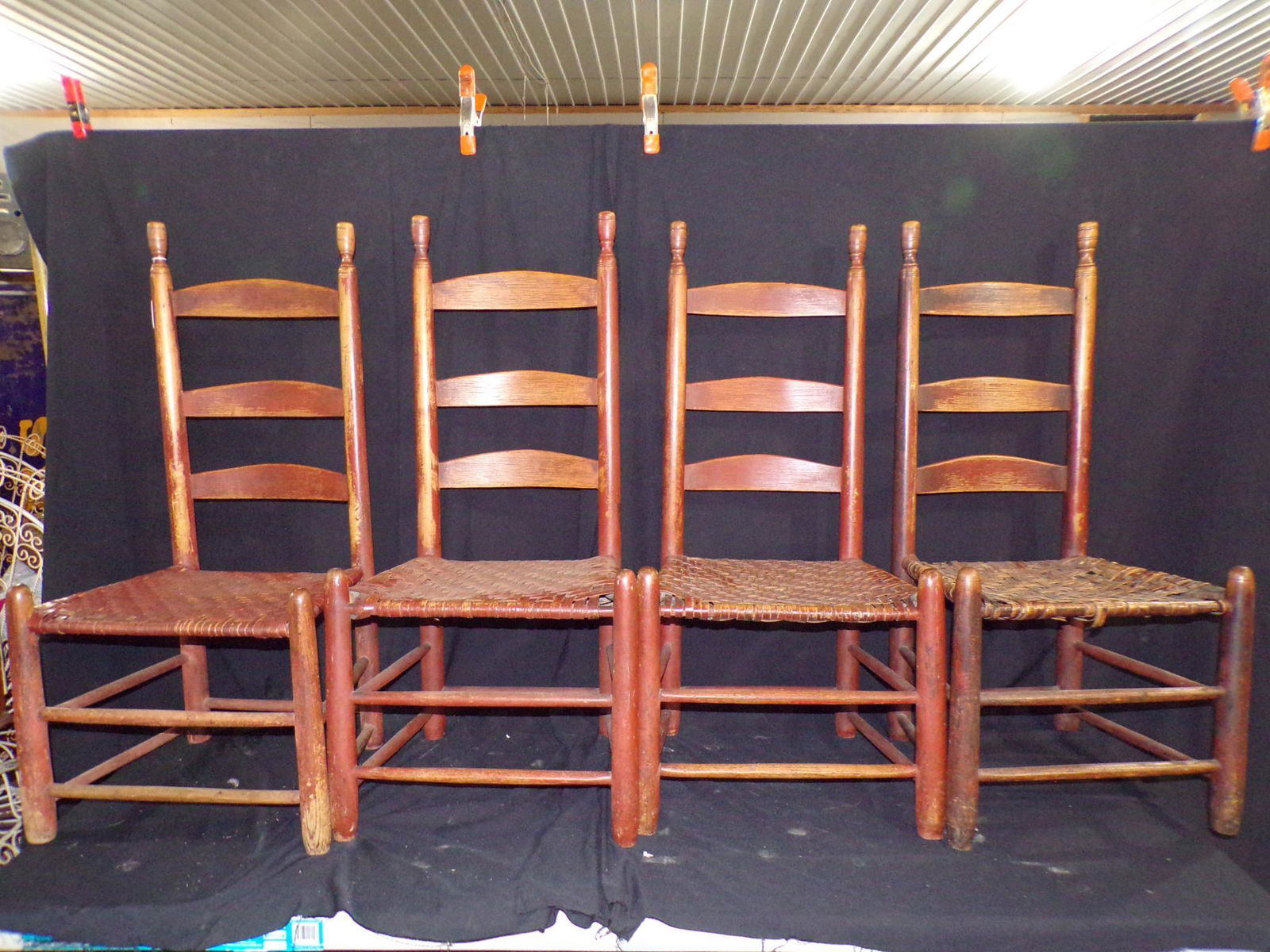 4 Early ladder back chairs (1 of 6)