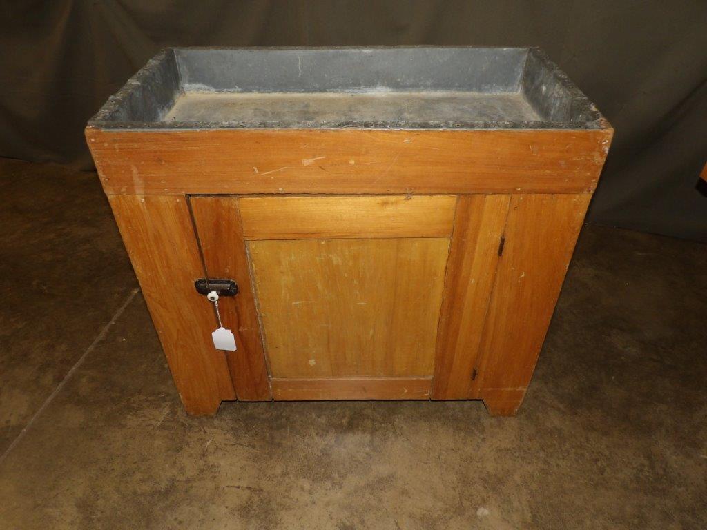 Unusual small sized tin-lined dry sink (1 of 5)