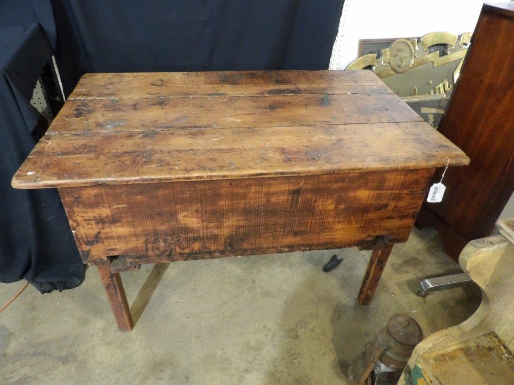 Early primitive Square nailed table (1 of 5)