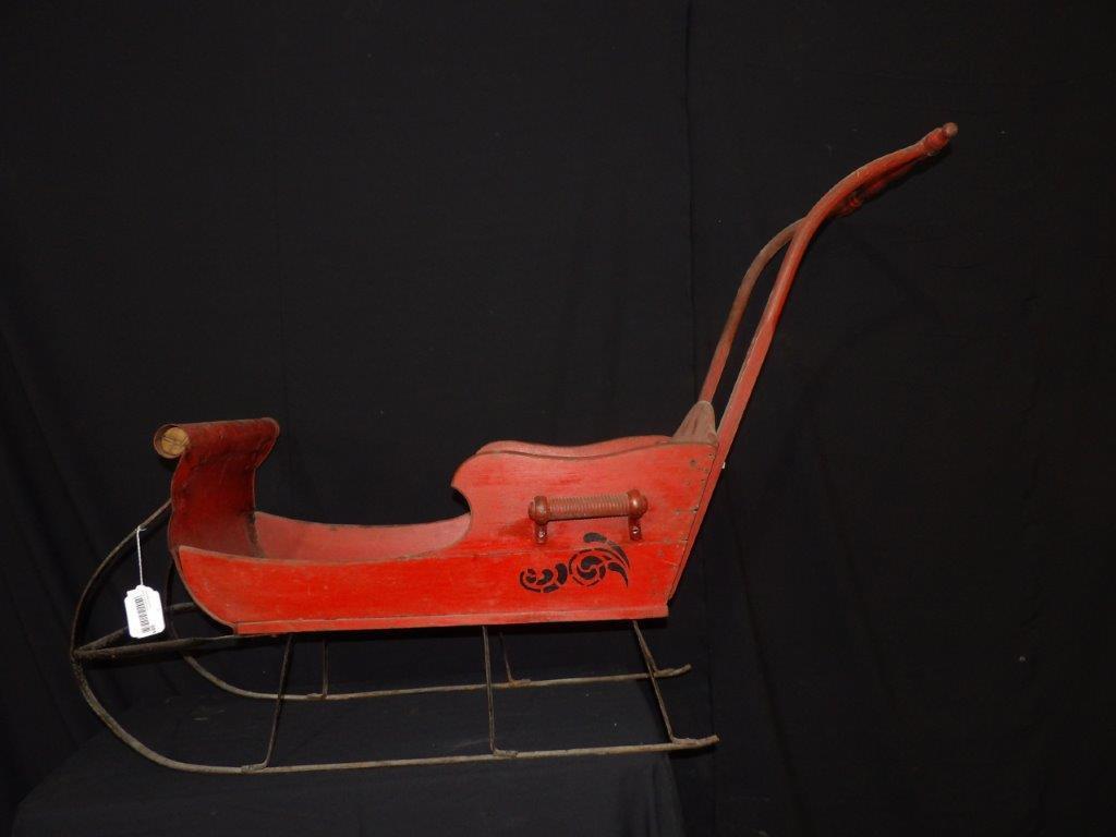 Early painted push sleigh (1 of 6)