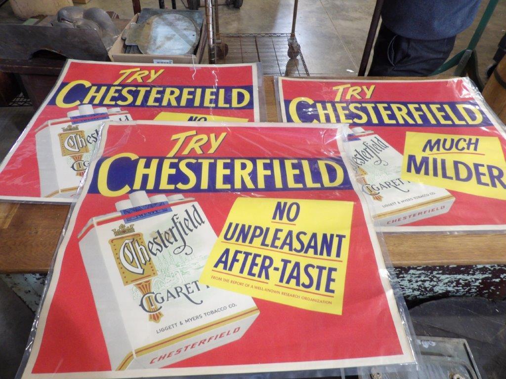 3- NOS Chesterfield cigarettes cardstock posters (1 of 6)