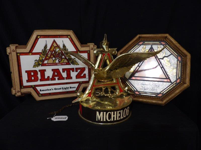 2 Blatz & Michelob Beer acrylic displays (1 of 8)