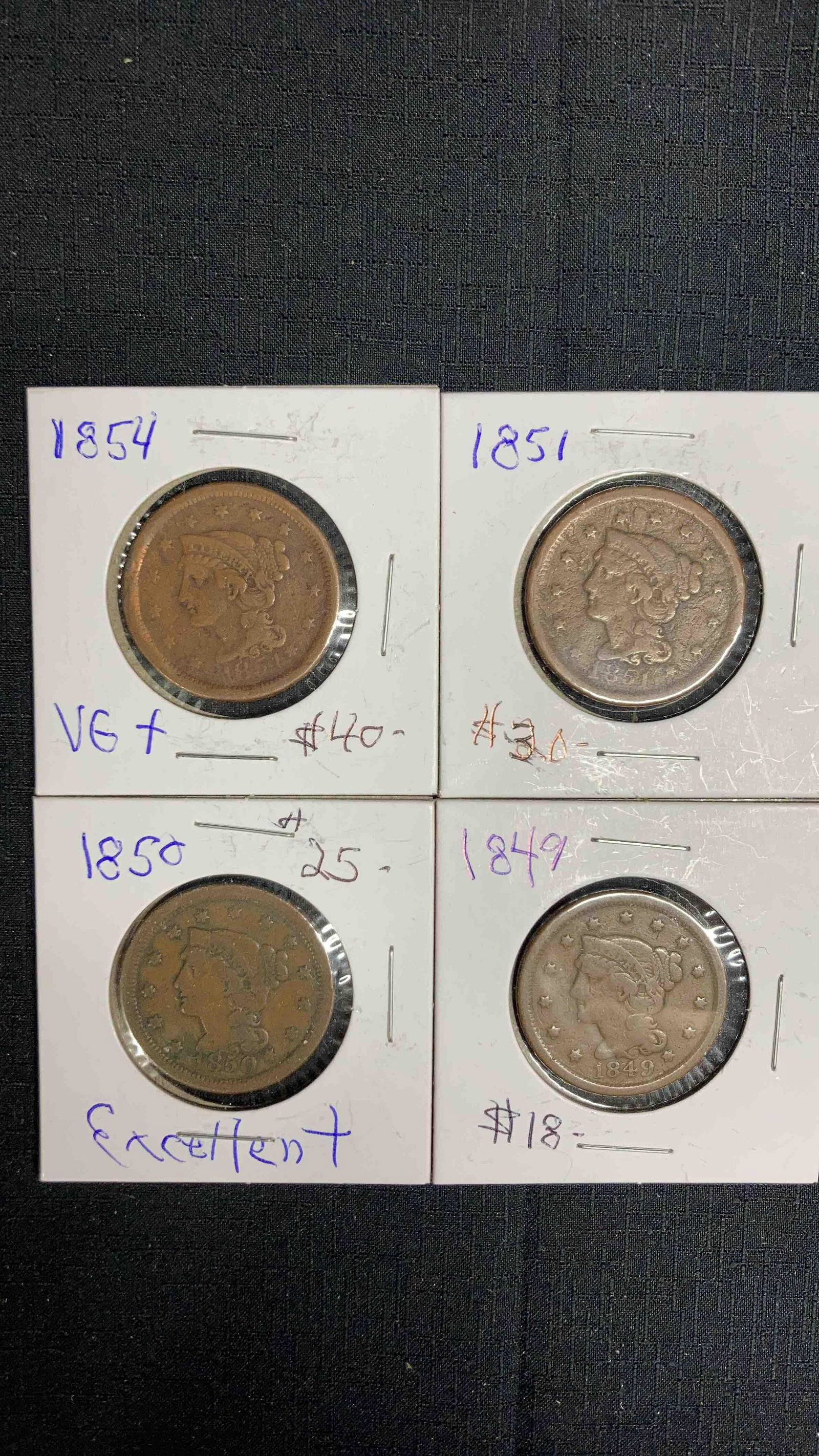 Coronet Large Cent Pieces (1 of 6)
