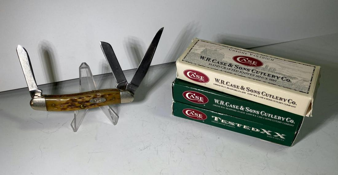Case XX 6318 CV 3 blade stockman pocket knife with 4 Case empty boxes