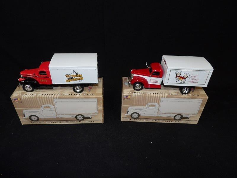 Lot of 2 Spec Cast 1942 Chevrolet Advertising Limited Edition Coin Bank Box Van Trucks (1 of 3)