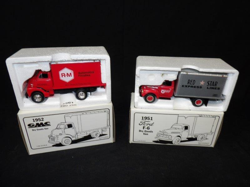 Lot of 2 First Gear 51' & 52' Dry Goods Advertising Vans-Red Star, R-M Automotive Finishes (1 of 3)