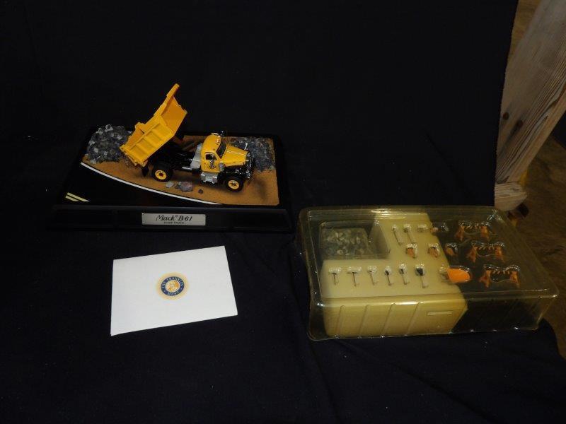 Franklin Mint Precision Mack B61 Dump Truck Model w/ Accessories and Display w/ Certificate of Auth. (1 of 6)