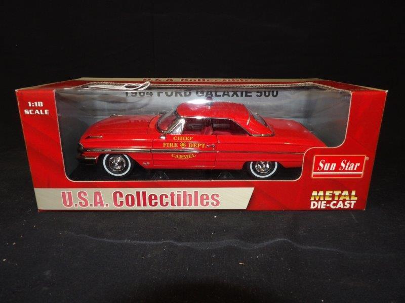 Sun Star U.S.A. Collectibles 1964 Ford Galaxie 500 Carmel Fire Department Chiefs Car on Display (1 of 3)