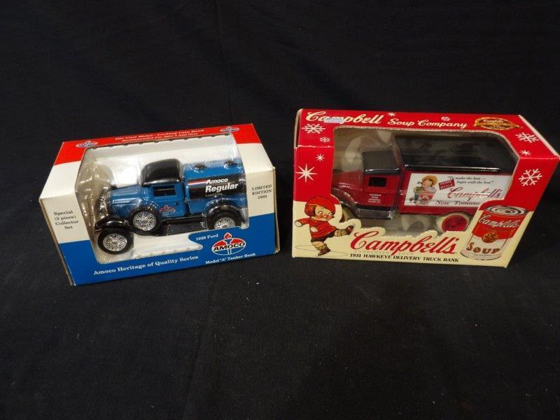Lot of 2 Ertl and Spec Cast Advertising Coin Banks- Campbell's & Amoco (1 of 3)