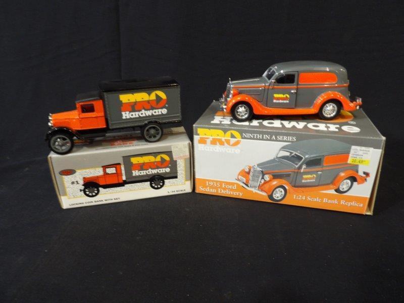 Lot of 2 Ertl & Crown Jewel Pro Hardware Coin Bank Replicas (1 of 9)