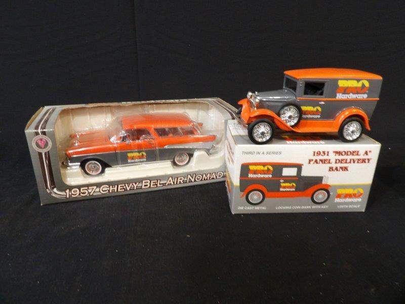 Lot of 2 Spec Cast & Crown Jewel Pro Hardware Locking Coin Bank and Replica (1 of 8)