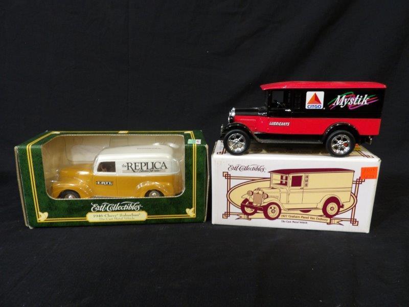 Lot of 2 Ertl Advertising Locking Coin Bank Replicas-The Replica & Citgo (1 of 9)