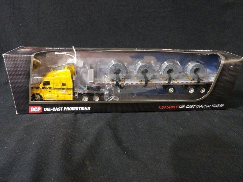 Ertl Robert Transport Peterbilt 579 Sleeper Truck w/ Wilson Flatbed Trailer and Steel Coils Load (1 of 5)