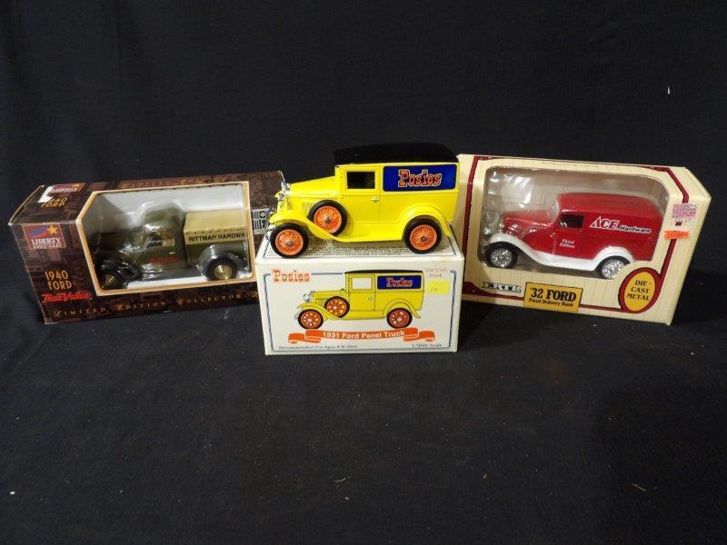 Lot of 3 Advertising Locking Coin Bank Replicas Inc.-Posies, Ace Hardware & True Value Rittman Hardw (1 of 11)