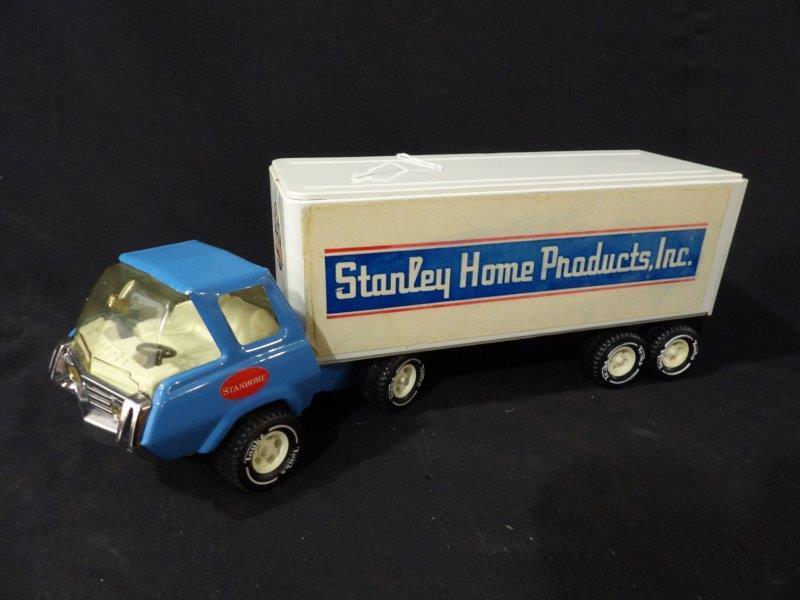 Vintage Tonka Stanley Home Products, Inc. Advertising Truck and Trailer: Out of box in good vintage condition with some peeling to label 15 3/4"L