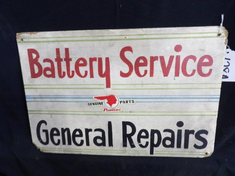 Pontiac Battery Service General repairs Masonite sign (1 of 4)