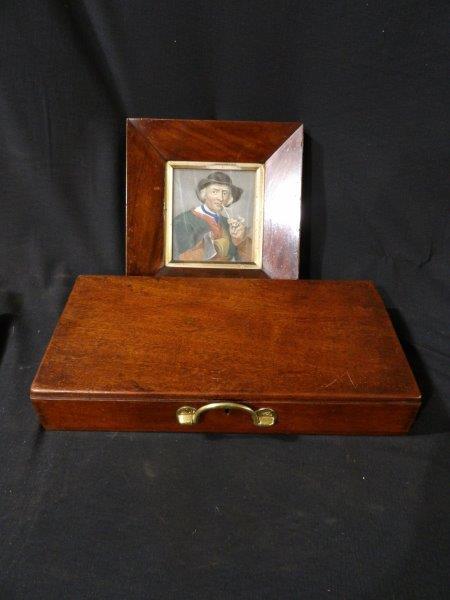 Framed photo of early settler and small toolbox (1 of 6)
