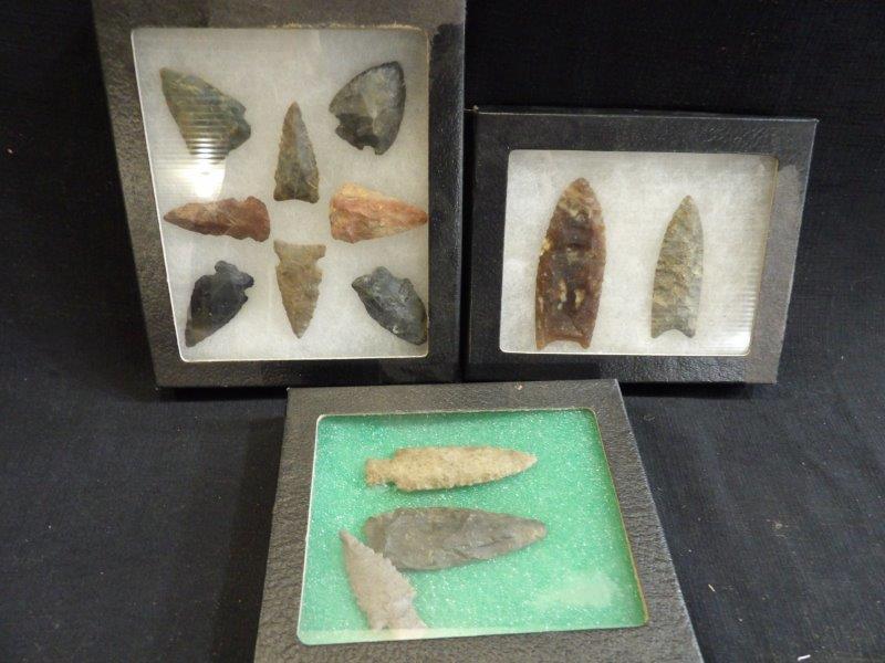 13 arrowheads in showcases (1 of 4)