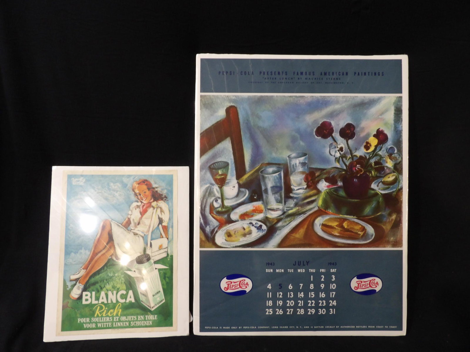 1943 Pepsi Cola calendar page & Blanca paper poster (1 of 6)