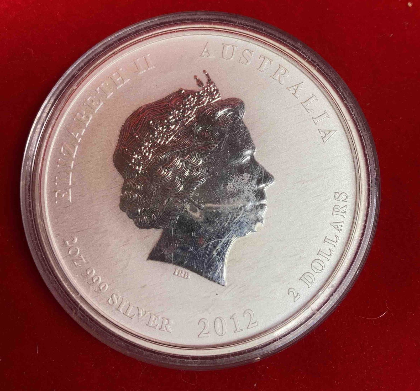 2012 SILVER AUSTRALIAN PROOF: 2 OZ .999, $2 COIN