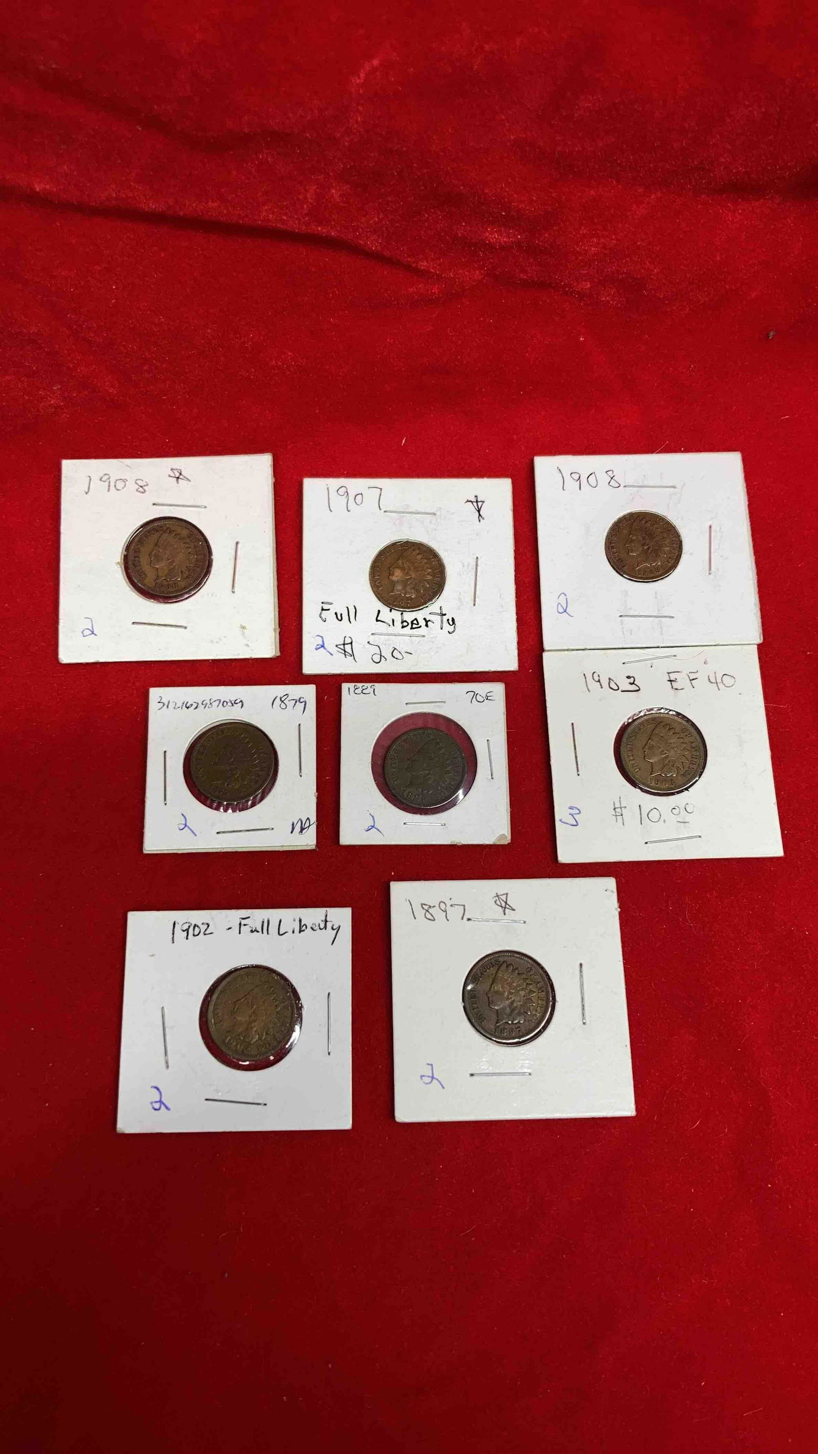 8 INDIAN HEAD PENNIES (1 of 6)