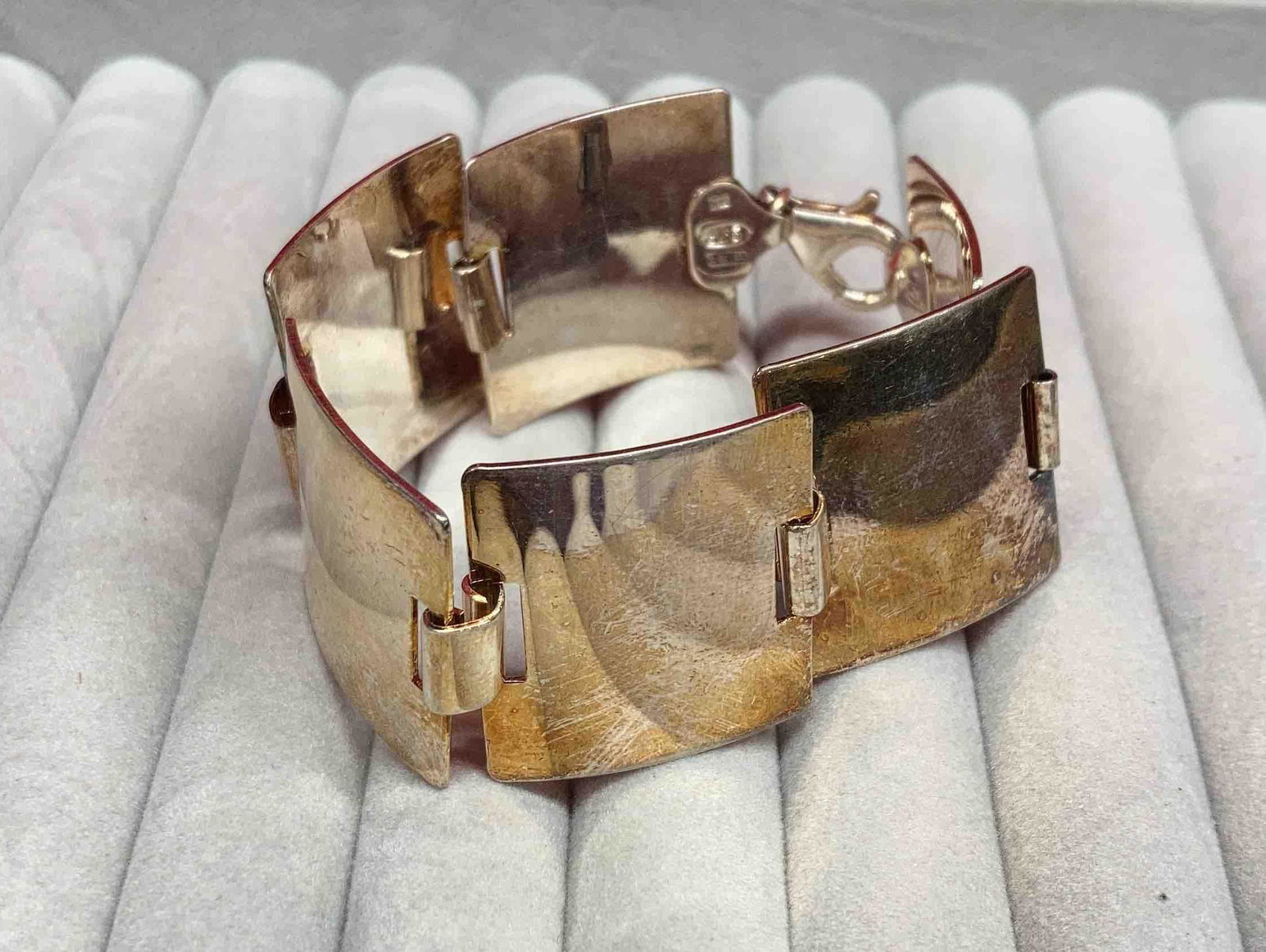 STERLING SILVER SQUARE LINK BRACELET (1 of 4)